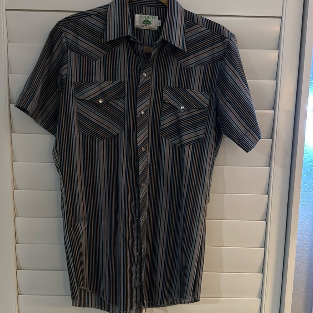 Men’s short sleeve pearl snaps western shirt